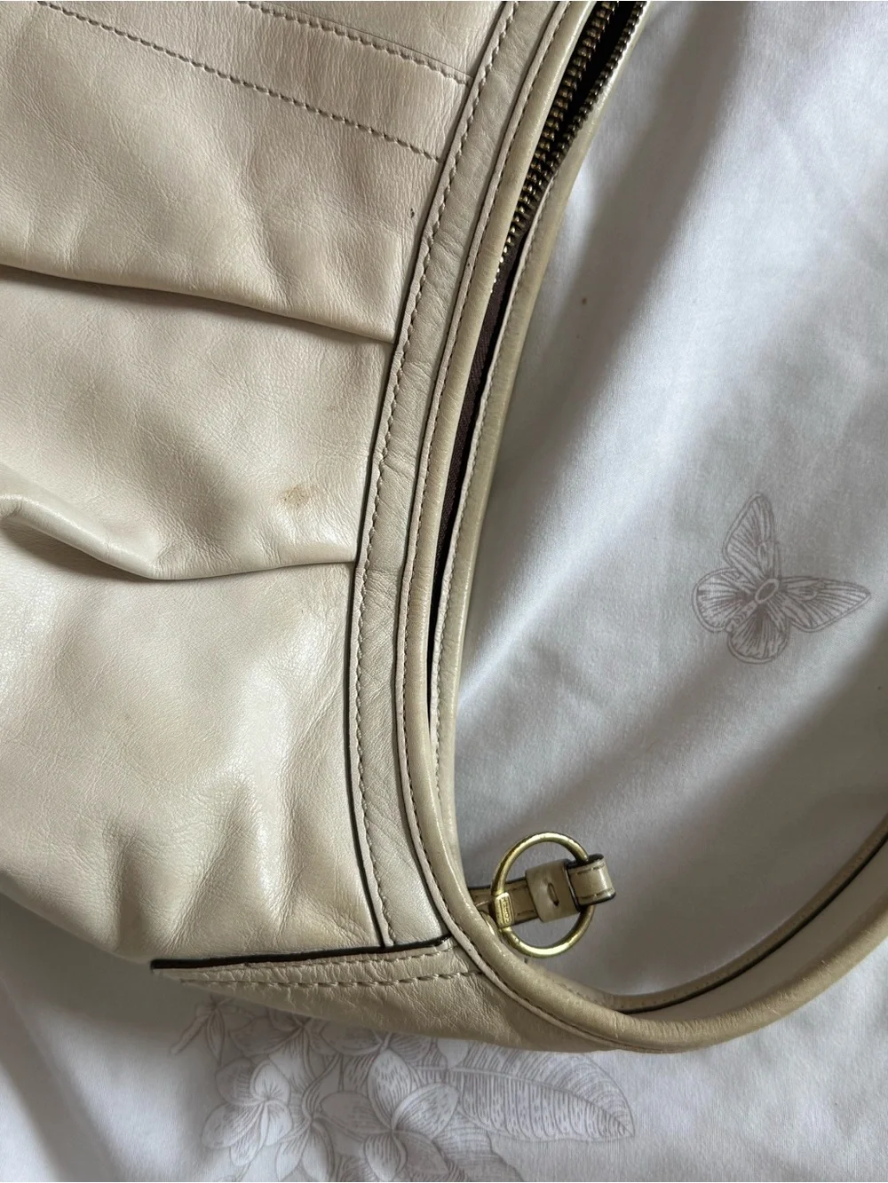 Coach | Vintage Ergo Pleated Hobo bag in cream leather